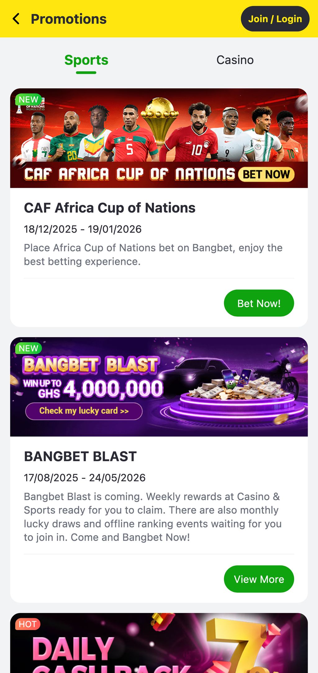 Bangbet promotions