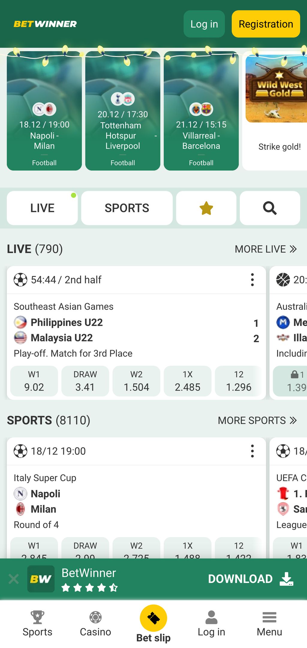 Betwinner main page