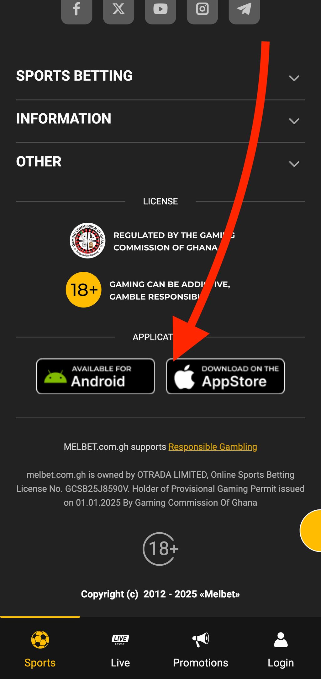 Melbet app download