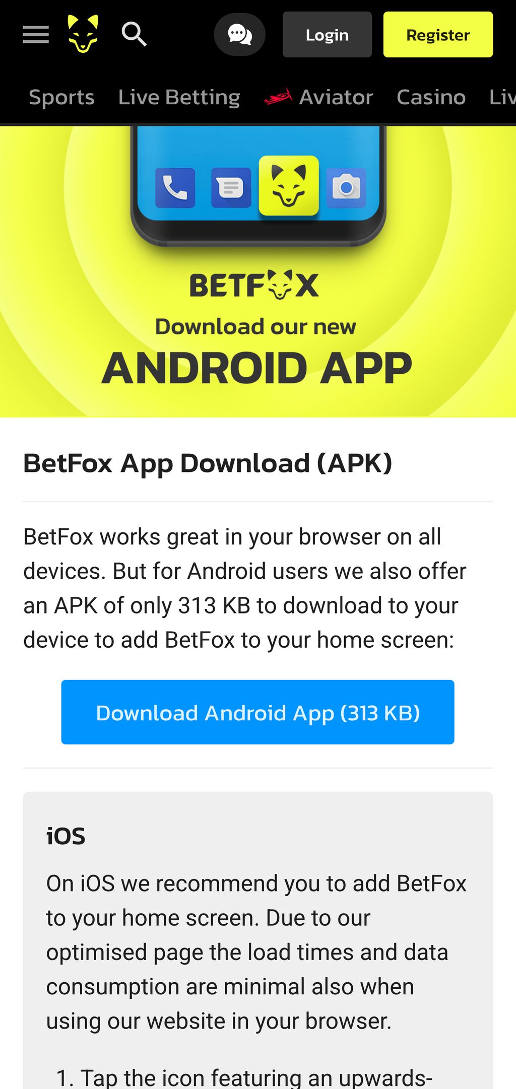 BetFox app