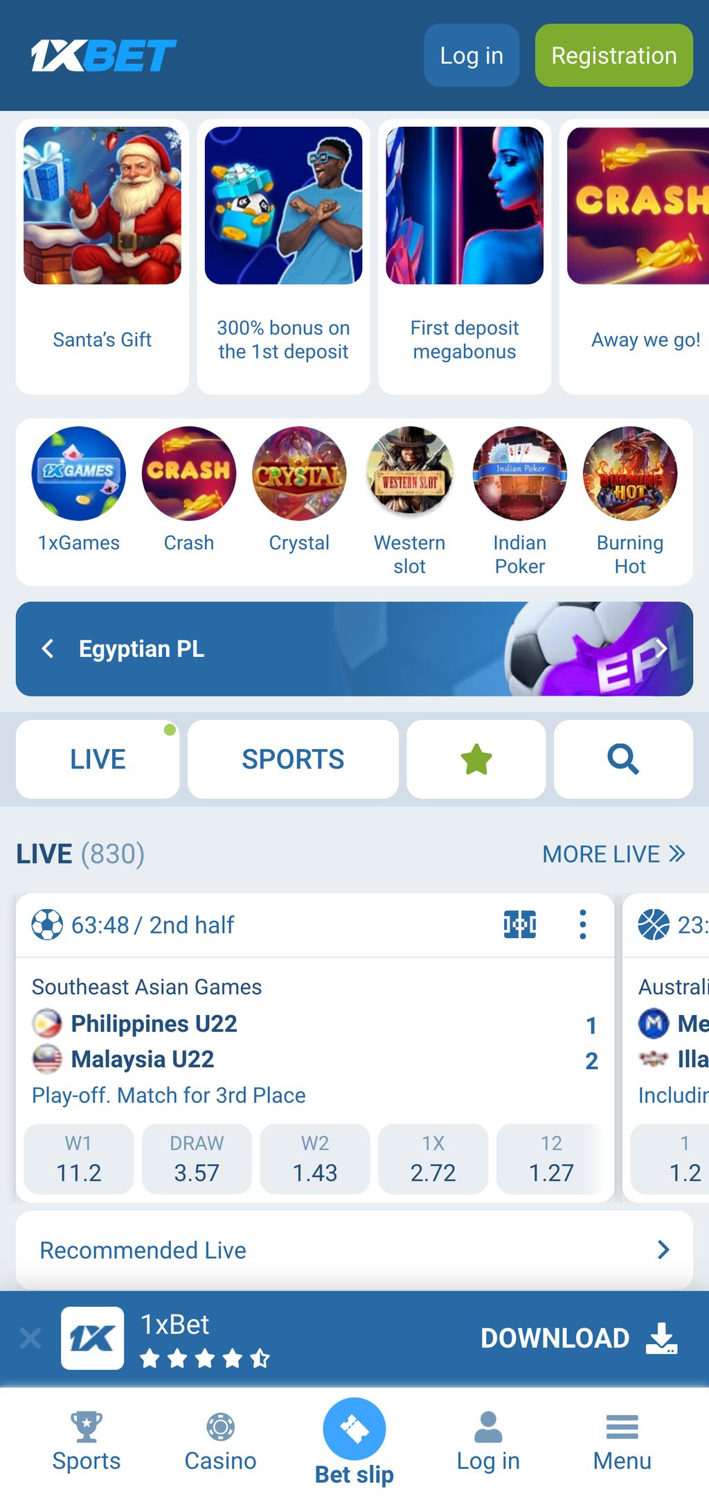 1xBet Ghana website