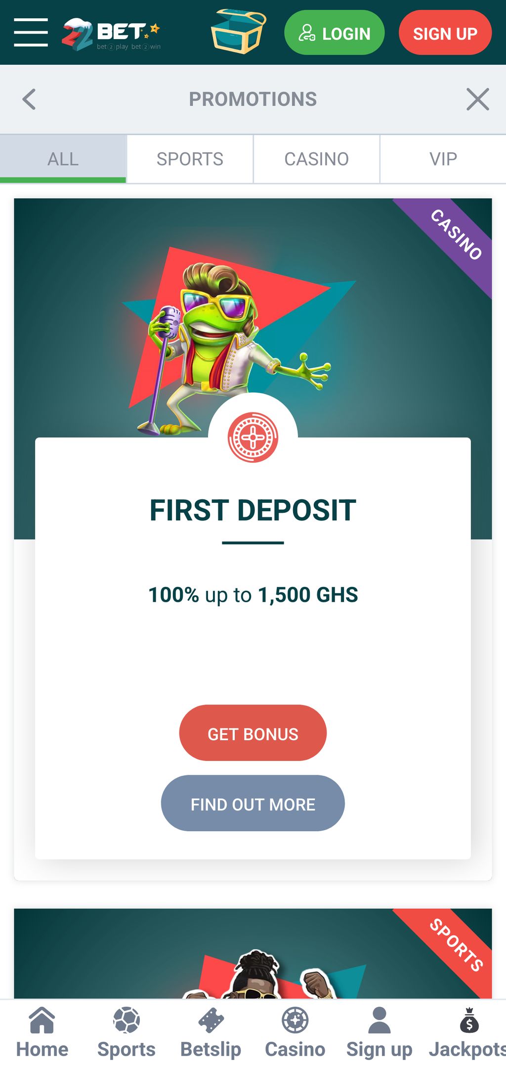 22bet.com.gh bonuses
